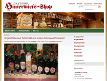 Tablet Screenshot of hinterwirts-shop.de